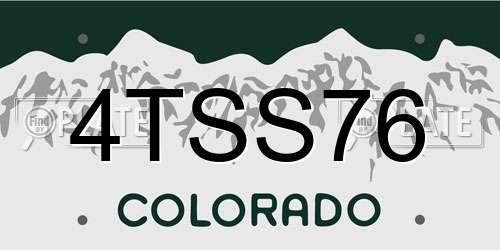 4TSS76 Colorado License Plate
