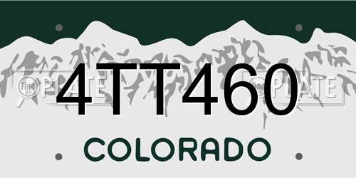 4TT460 Colorado License Plate