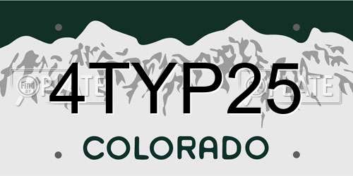 4TYP25 Colorado License Plate