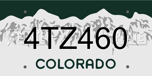 4TZ460 Colorado License Plate