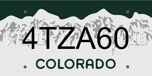 4TZA60 Colorado License Plate