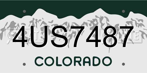 4US7487 Colorado License Plate
