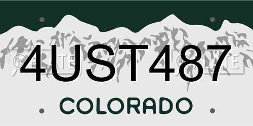 4UST487 Colorado License Plate