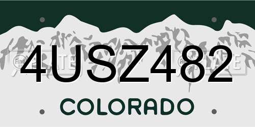 4USZ482 Colorado License Plate