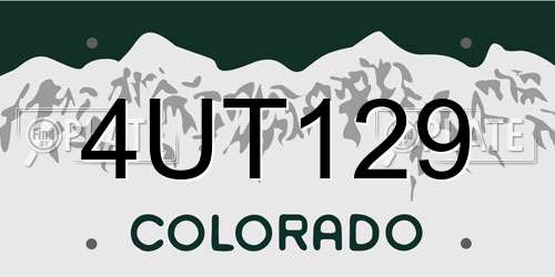 4UT129 Colorado License Plate