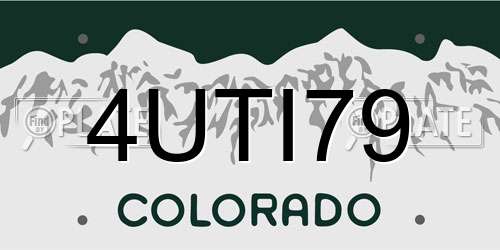 4UTI79 Colorado License Plate