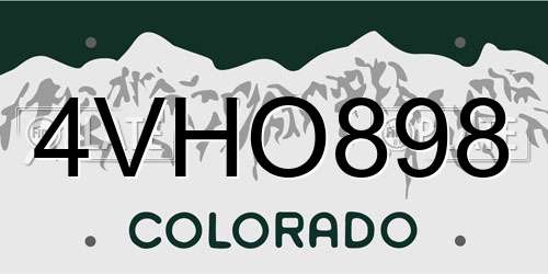 4VHO898 Colorado License Plate