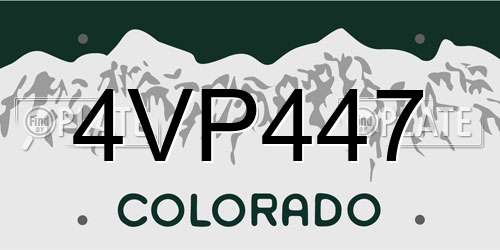 4VP447 Colorado License Plate