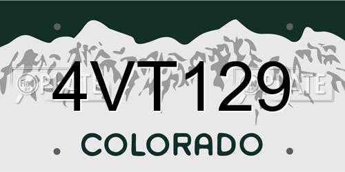 4VT129 Colorado License Plate