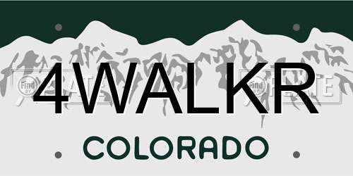 4WALKR Colorado License Plate