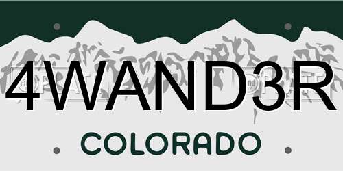 4WAND3R Colorado License Plate