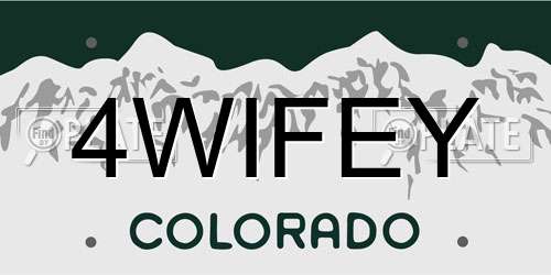 4WIFEY Colorado License Plate