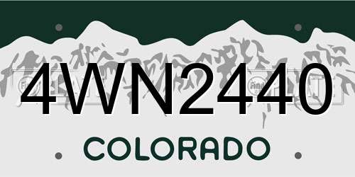 4WN2440 Colorado License Plate