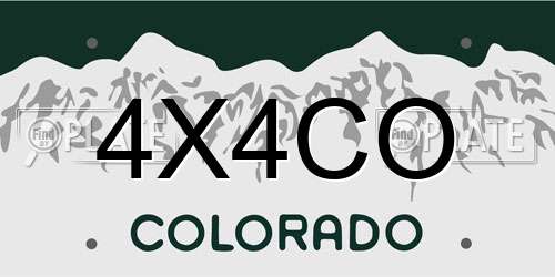 4X4CO Colorado License Plate