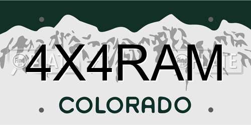 4X4RAM Colorado License Plate