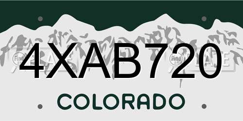 4XAB720 Colorado License Plate