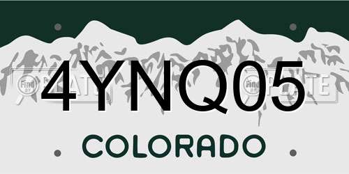 4YNQ05 Colorado License Plate