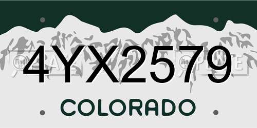 4YX2579 Colorado License Plate