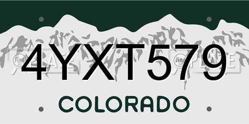 4YXT579 Colorado License Plate