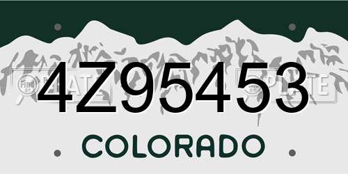 4Z95453 Colorado License Plate
