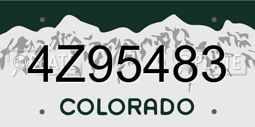4Z95483 Colorado License Plate