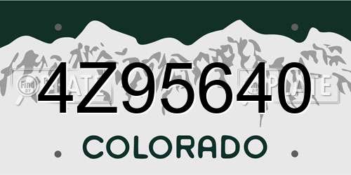 4Z95640 Colorado License Plate