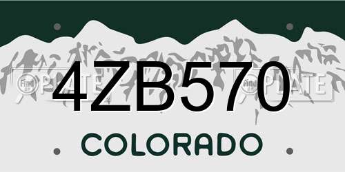 4ZB570 Colorado License Plate