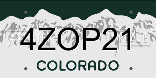 4ZOP21 Colorado License Plate