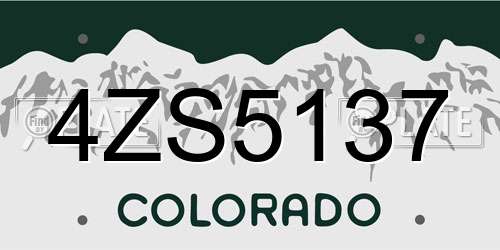 4ZS5137 Colorado License Plate