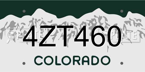 4ZT460 Colorado License Plate