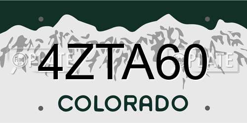 4ZTA60 Colorado License Plate