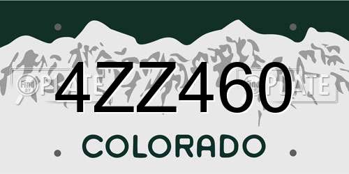 4ZZ460 Colorado License Plate