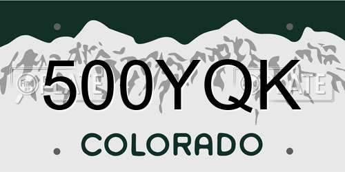 500YQK Colorado License Plate