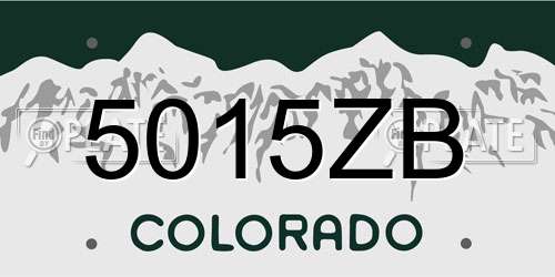 5015ZB Colorado License Plate