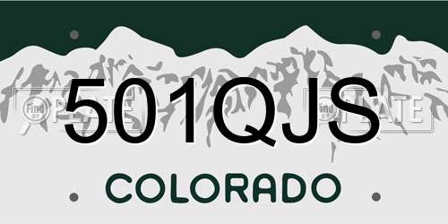 501QJS Colorado License Plate