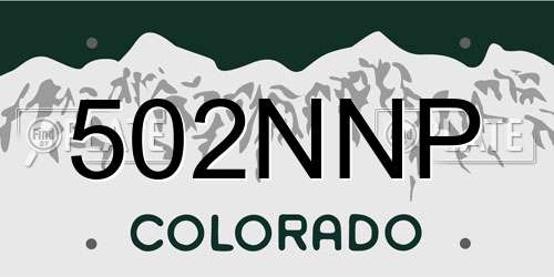 502NNP Colorado License Plate