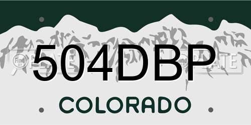 504DBP Colorado License Plate