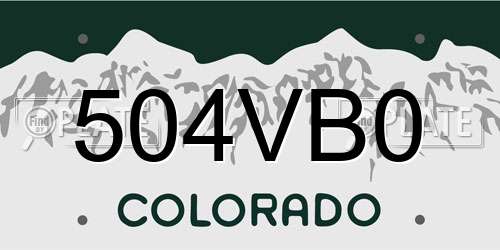 504VB0 Colorado License Plate