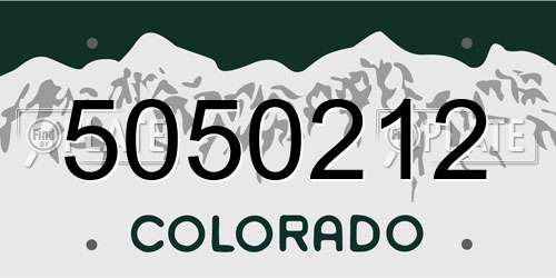 5050212 Colorado License Plate