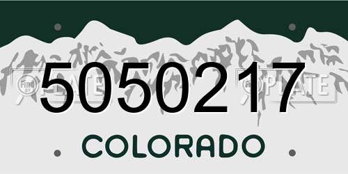 5050217 Colorado License Plate