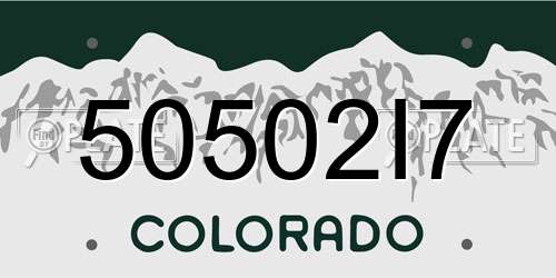 50502I7 Colorado License Plate