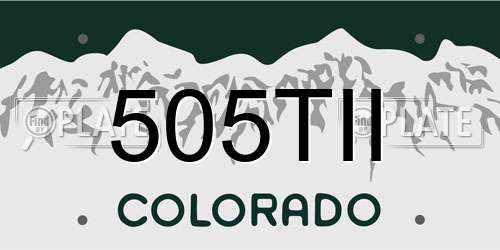 505TII Colorado License Plate
