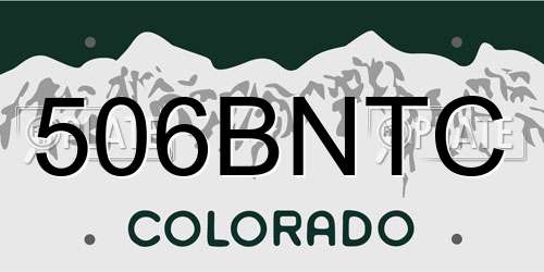 506BNTC Colorado License Plate