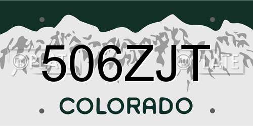 506ZJT Colorado License Plate