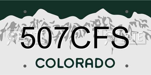 507CFS Colorado License Plate