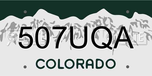 507UQA Colorado License Plate