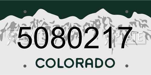 5080217 Colorado License Plate