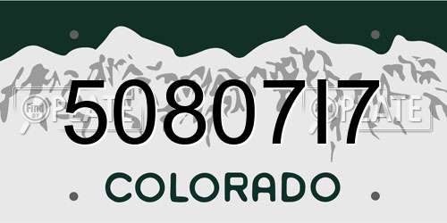 50807I7 Colorado License Plate
