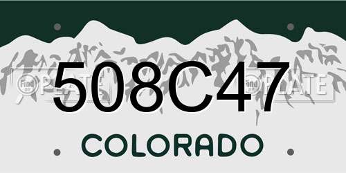 508C47 Colorado License Plate
