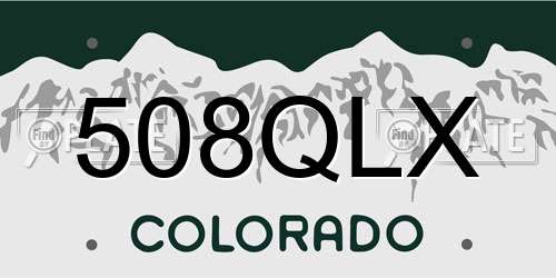 508QLX Colorado License Plate